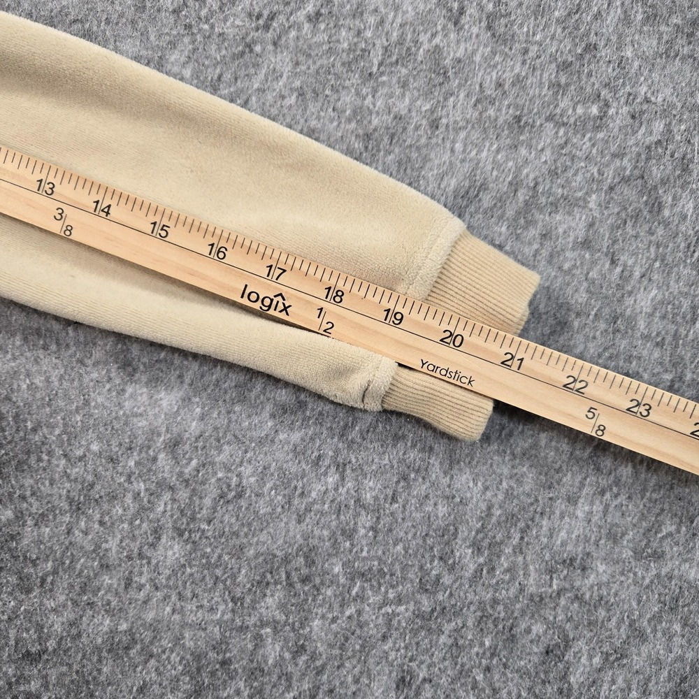 Juicy Couture Forever 21‎ Hoodie Womens Medium Beige Velour Zip Up Rhinestone - Picture 8 of 10